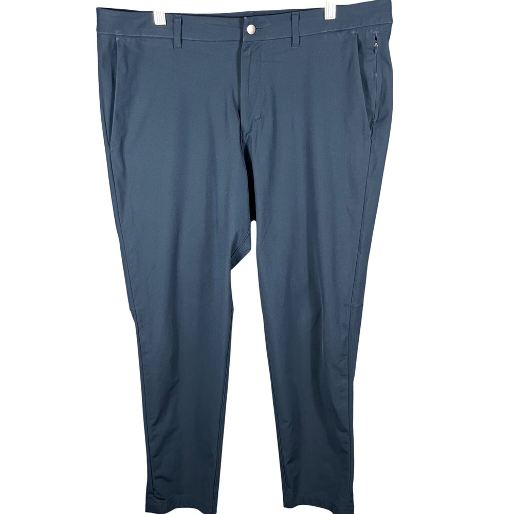 Lululemon Commission Slim Fit Pants Men 38 Navy Blue Technical Tapered Chino